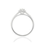 Bague or 750 blanc poire diamants synthétiques 0,31 carat - vue 2