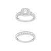 Duo alliance demi-tour solitaire or 750 blanc diamants synthétiques 1 ct 9.5 mm - vue V2