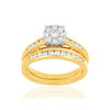 Duo alliance demi-tour solitaire or 750 2 tons diamants synthétiques 0.57 ct 9 mm - vue V1