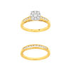 Duo alliance demi-tour solitaire or 750 2 tons diamants synthétiques 0.57 ct 9 mm - vue V2