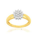 Bague or 750 2 tons diamants synthétiques 0,41 carat - vue 1