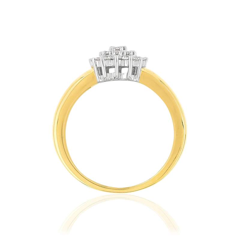 Bague or 750 2 tons diamants synthétiques 0,41 carat - vue 2