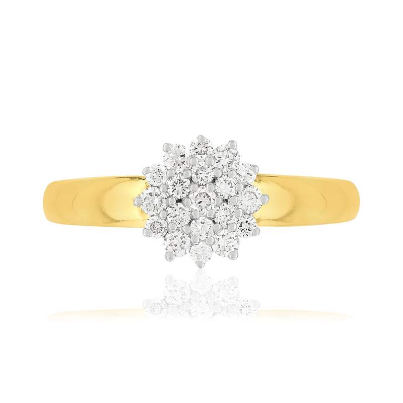 Bague or 750 2 tons diamants synthétiques 0,41 carat - vue 3