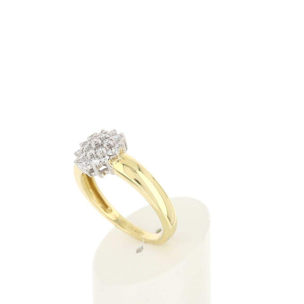 Bague or 750 2 tons diamants synthétiques 0,41 carat - vue 4