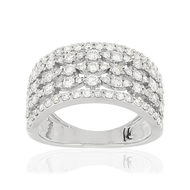 Bague MATY Or 750 blanc Diamants synthétiques total 1.25 carat