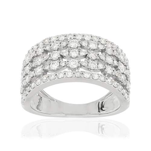 Ring MATY 750 white gold Synthetic diamonds total 1.25 carat