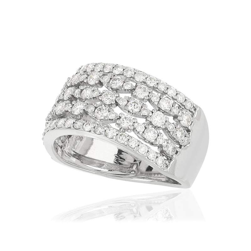 Bague MATY Or 750 blanc Diamants synthétiques total 1.25 carat - vue D1