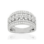 Bague or 750 blanc ajourée diamants synthétiques 1,25 carat - vue 1