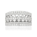 Bague or 750 blanc ajourée diamants synthétiques 1,25 carat - vue 3