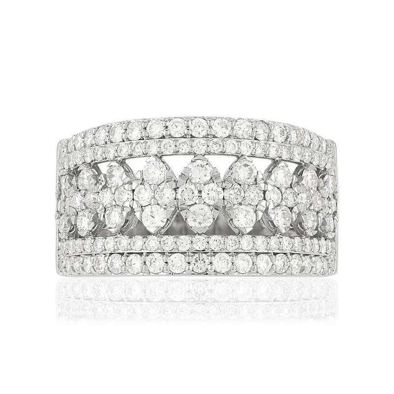Bague or 750 blanc ajourée diamants synthétiques 1,25 carat - vue 3