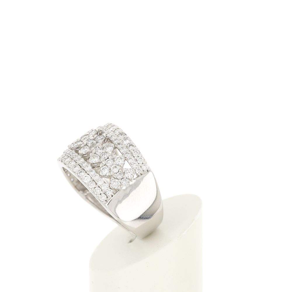 Bague or 750 blanc ajourée diamants synthétiques 1,25 carat - vue 5