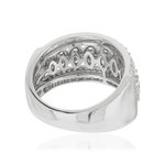 Bague or 750 blanc ajourée diamants synthétiques 1,25 carat - vue 4