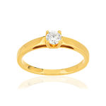 Solitaire or 750 jaune diamant synthétique 0,25 carat - vue 1