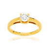 Solitaire or jaune 750 diamant synthétique 0,5 carat - vue V1