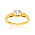 Solitaire or jaune 750 diamant synthétique 0,5 carat - vue 1