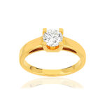 Solitaire or jaune 750 diamant synthétique 0.75 carat - vue 1