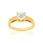 Solitaire or 750 jaune diamant synthétique 1 carat - vue 1