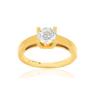 Solitaire or 750 jaune diamant synthétique 1 carat