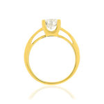 Solitaire or 750 jaune diamant synthétique 1 carat - vue 2