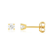 Boucles d'oreilles or jaune 750 diamants synthétiques