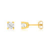 Boucles d'oreilles or jaune 750 diamants synthétiques 1 carat - vue V1