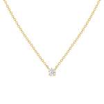 Collier or 750 jaune diamant synthétique 0.15 ct 42 cm - vue 1