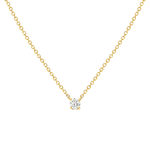 Collier or 750 jaune diamant synthétique 42 cm - vue 1