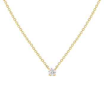 Collier or 750 jaune diamant synthétique 0.15 ct 42 cm
