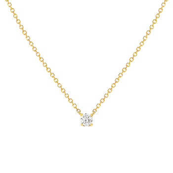 Collier or 750 jaune diamant synthétique 42 cm