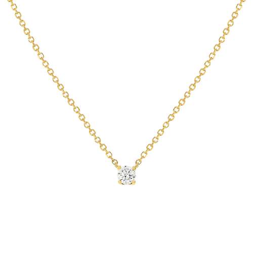 Collier or 750 jaune diamant synthétique 42 cm