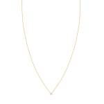 Collier or 750 jaune diamant synthétique 0.15 ct 42 cm - vue 2