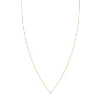 Collier or 750 jaune diamant synthétique 0.15 ct 42 cm