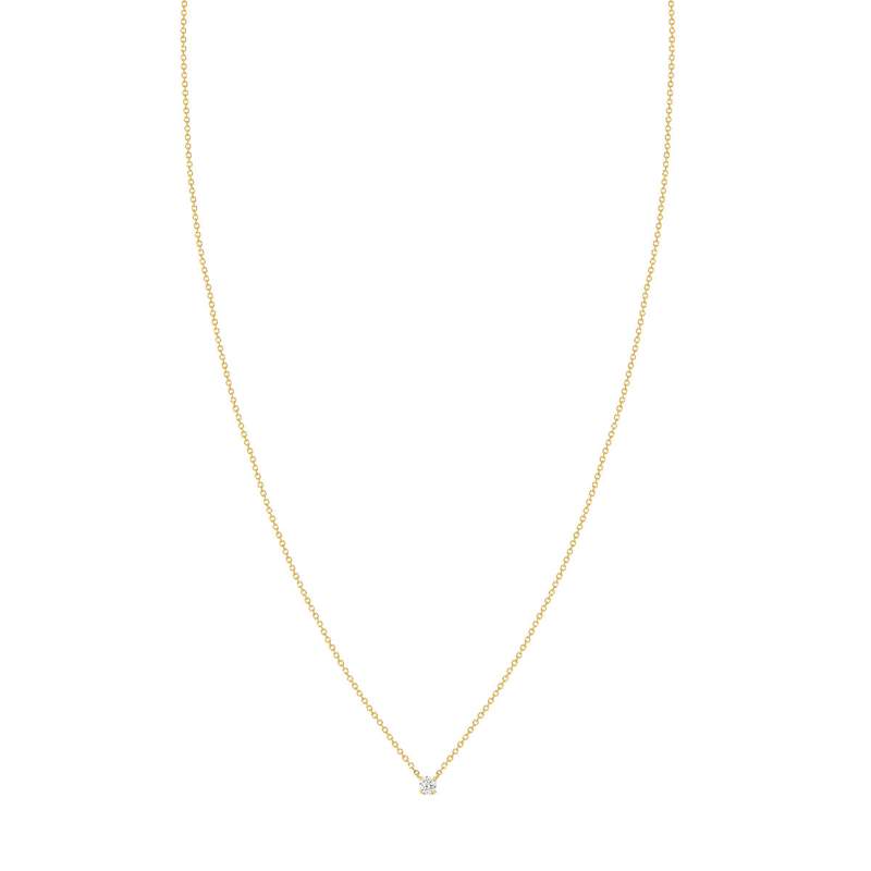 Collier or 750 jaune diamant synthétique 42 cm - vue 2