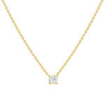 Collier or 750 jaune diamant synthétique 42 cm 0.25 carat - vue 1
