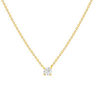 Collier or 750 jaune diamant synthétique 42 cm 0.25 carat