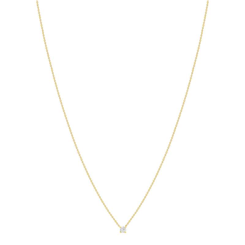 Collier or 750 jaune diamant synthétique 42 cm 0.25 carat - vue 2