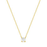Collier or jaune 750 diamant synthétique 42 cm 0.50 carat - vue 1