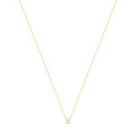 Collier or jaune 750 diamant synthétique 42 cm 0.50 carat - vue 2