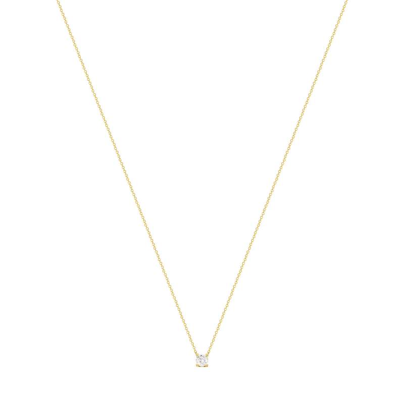 Collier or jaune 750 diamant synthétique 42 cm 0.50 carat - vue 2