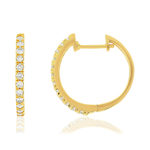 Créoles or jaune 750 diamants synthétiques 0.48 carat - vue 1