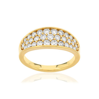 Bague or jaune 750 diamants synthétiques total 1.01 carat