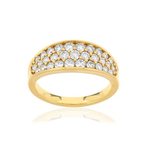 Bague or jaune 750 diamants synthétiques total 1.01 carat