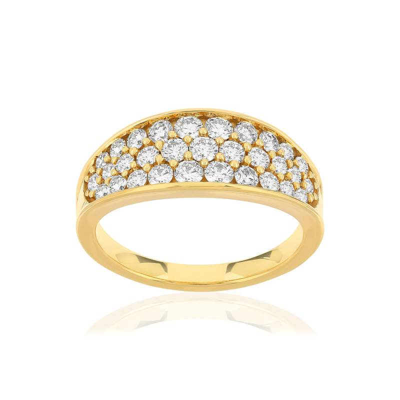 Bague or jaune 750 diamants synthétiques total 1.01 carat - vue 1