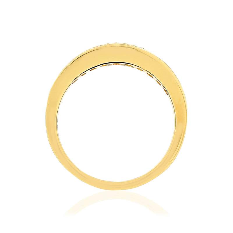 Bague or jaune 750 diamants synthétiques total 1.01 carat - vue 2
