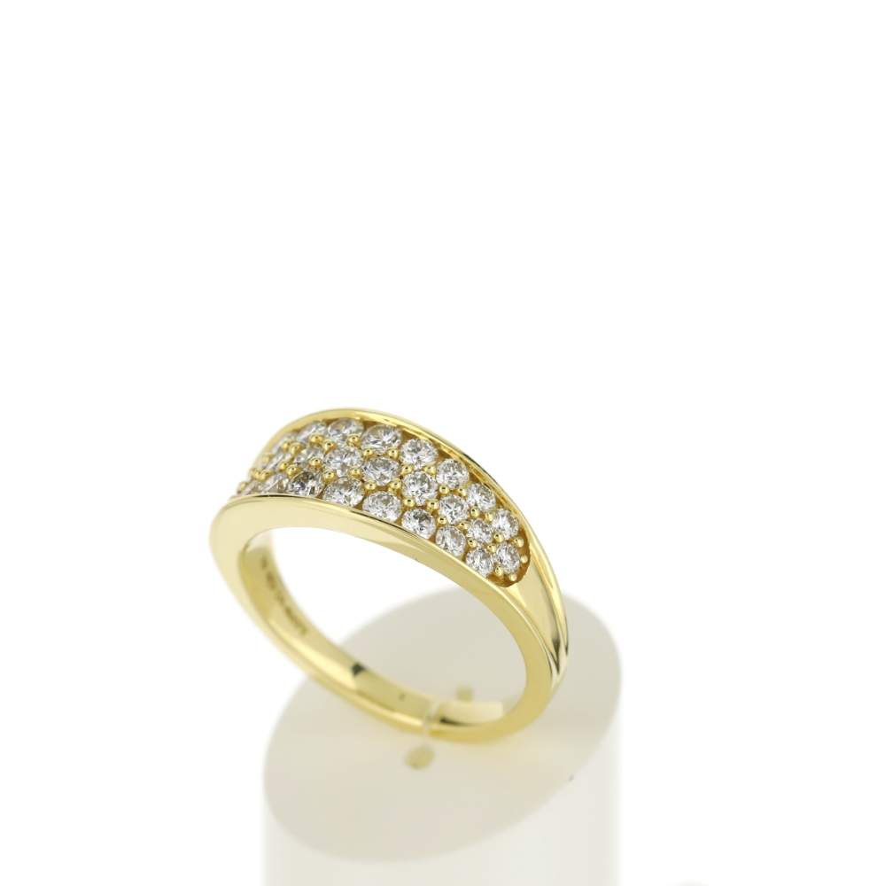 Bague or jaune 750 diamants synthétiques total 1.01 carat - vue 3