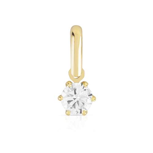 Pendentif or 750 diamant synthétique 0.20 carat