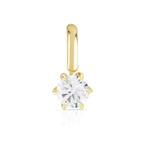 Pendentif or 750 diamant synthétique 0.30 carat