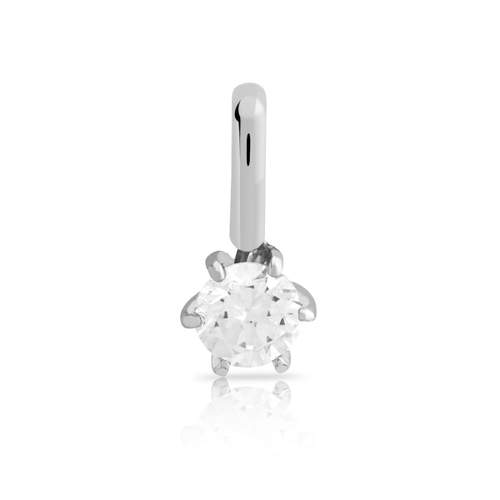 Pendentif or 750 blanc diamant synthétique 0.30 ct