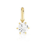Pendentif or 750 diamant synthétique 0.40 carat - vue 1