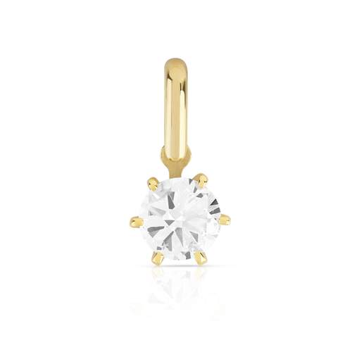 Pendentif or 750 diamant synthétique 0.40 carat